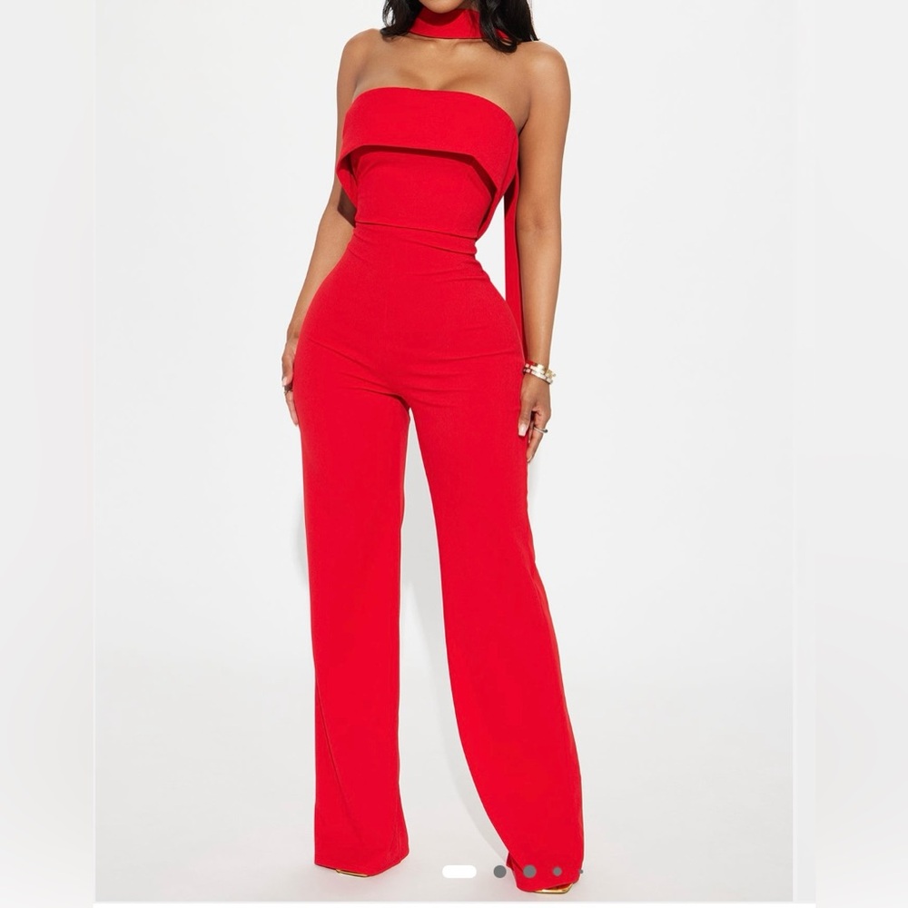 Fashion Nova Bold Red Jumpsuit
